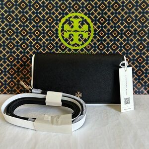 Tory Burch Emerson Mini Crossbody Bag Black Gold